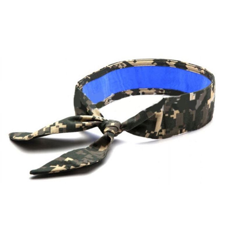 Cooling Headband Wrap Soaked Tie Around Neck Head to Instantly Chill Out Crystal Polymer Technology Keeps Cool Reusable: Army Green