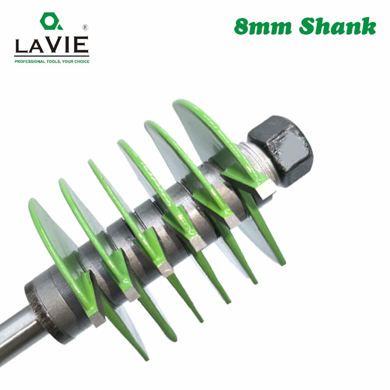 LAVIE 1pc 8mm Shank Brand 2 Teeth Adjustable Finger Joint Router Bit Tenon Cutter Industrial Grade for Wood Tool MC02036