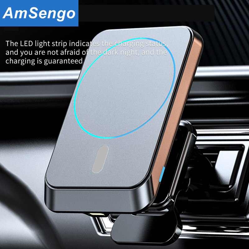 Magnetische autohalterung mit schnellladefunktion für iphone 12, 12 pro max, 12 mini 15w kabelloses ladegerät, magnetische, anhaftende handyhalterung fürs auto