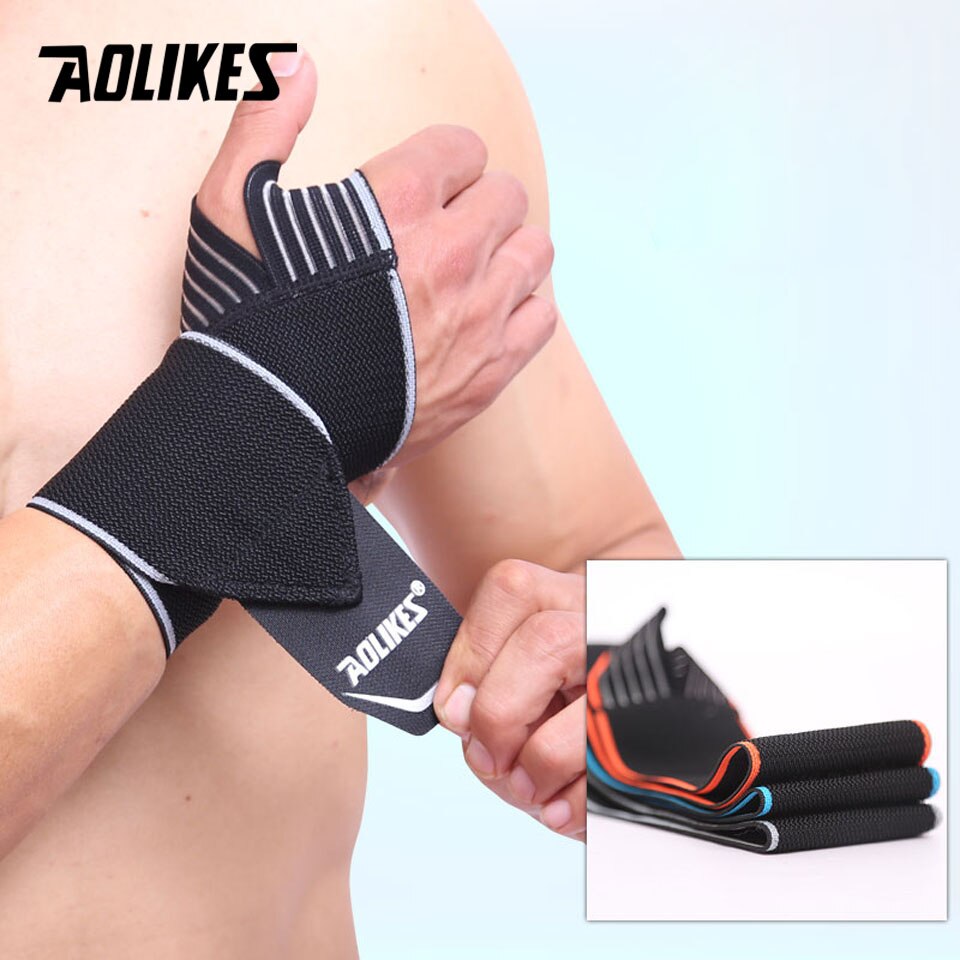 1 stk håndledsstøtte elastisk sport bandage gym armbånd fitness styrkeløft vægtløftning træning sikkerhed åndbar beskyttelse: Grå