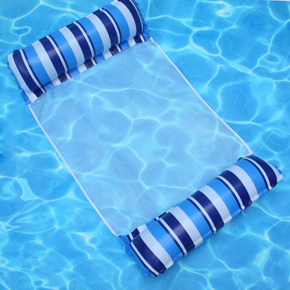 PVC Wasser Hängematten Liege Streifen Gittergewebe Aufblasbare Schwimm Betten Stuhl Luft Matratze Outdooor Schwimmen matt Kissen Zubehör