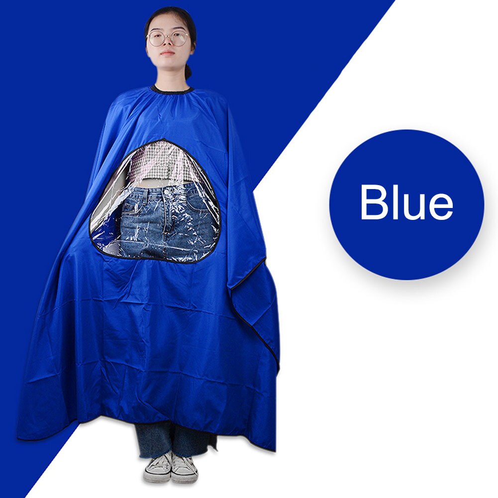 Hairdressing Cape Hair Salon Haircut Gown Cape with Visible Window Hair Dressing Wrap Apron Barber Shop Supplies: Blue
