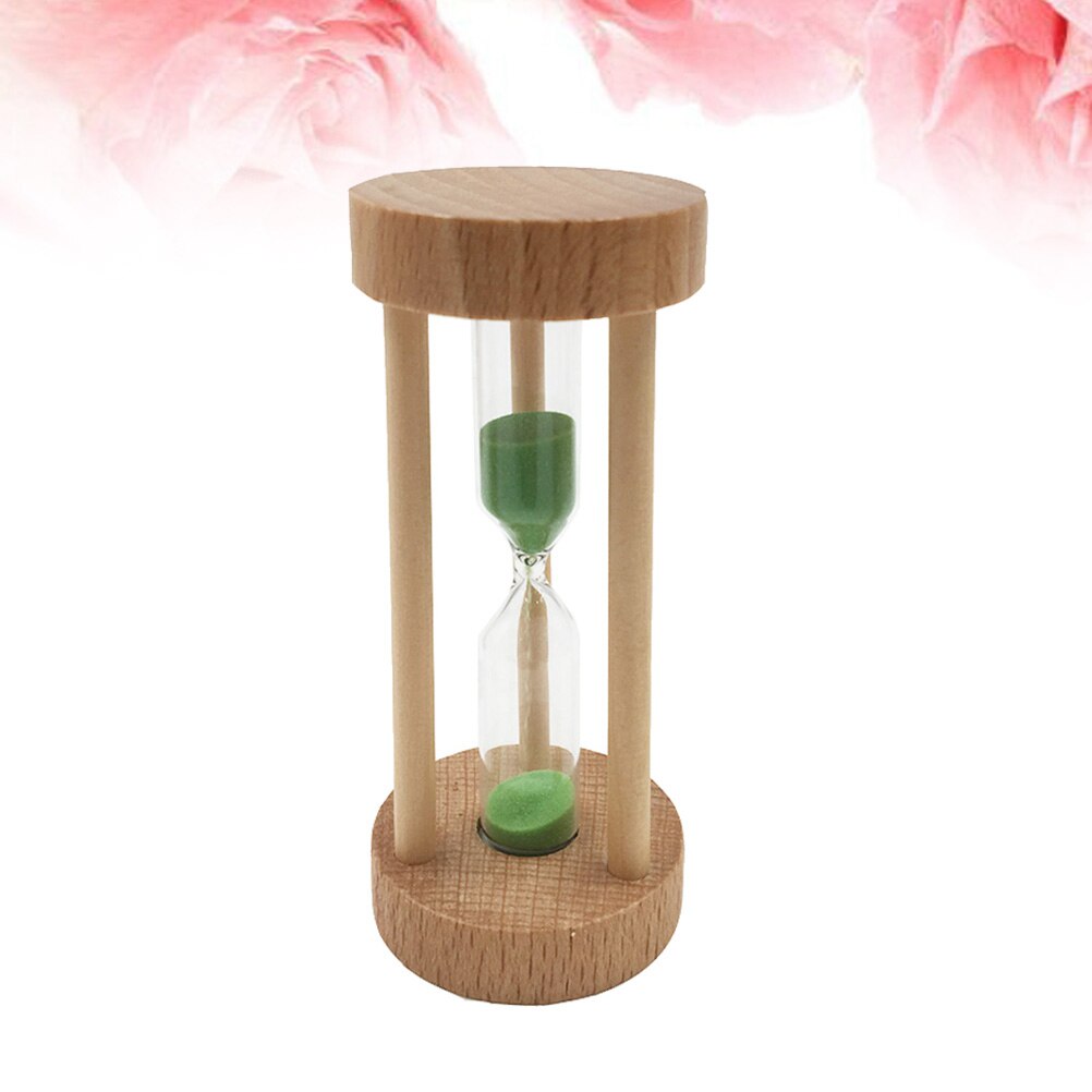 3 Min Wooden Sandglass Hourglass Yellow Sand Timer Clock Table Desktop Decoration