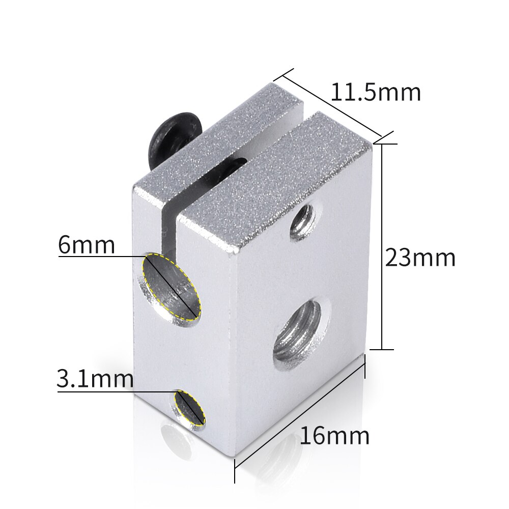 BIGTREETECH-Bloque calefactor E3D V6, piezas de aluminio con calcetín de silicona V6 Hotend PT100, termistor j-head 1,75/3,0mm, para impresora 3D