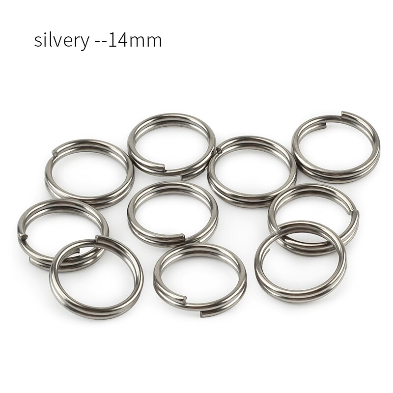 10 pièces/lot titane 10mm/12mm/14mm porte-clés EDC outil extérieur multicolore titane porte-clés: silvery 14mm
