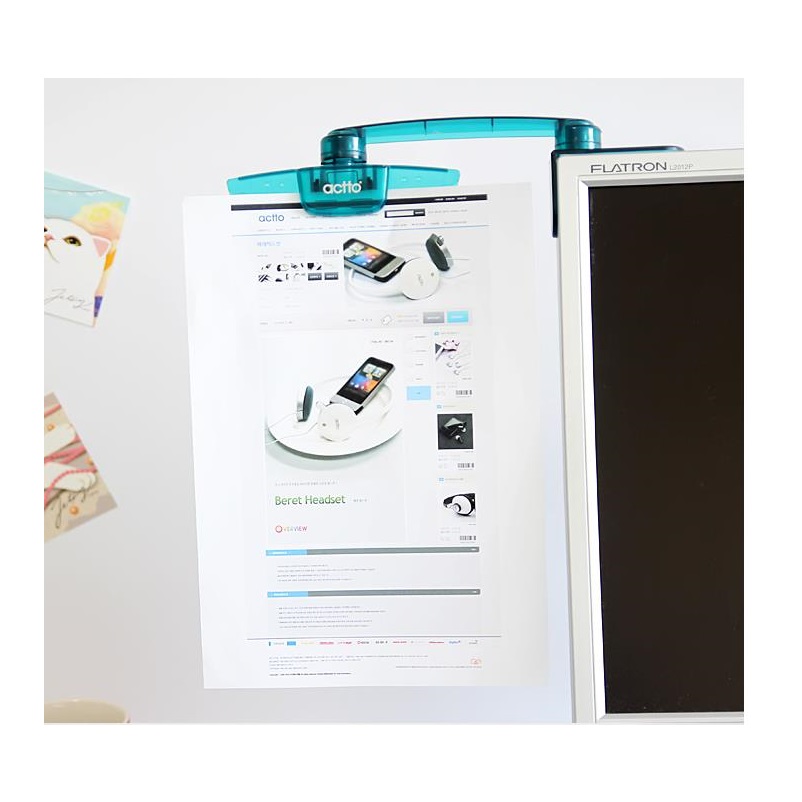 Monitor Document Paper Copy File Holder Attachment for Typing Reading 3M Adhesive LCD Clip Rotatable Left Right Side Mounting
