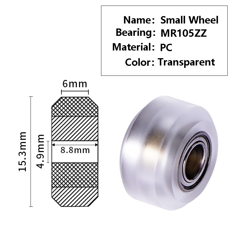 Mega 8Pc 3D Printer Polycarbonaat Katrol Wiel V-Slot Pom 625zz/Rs Lineaire Lagers Openbuild Voor Creality CR10 S5 Ender 5 3/3Pro: 8PCS SmallTransWheel