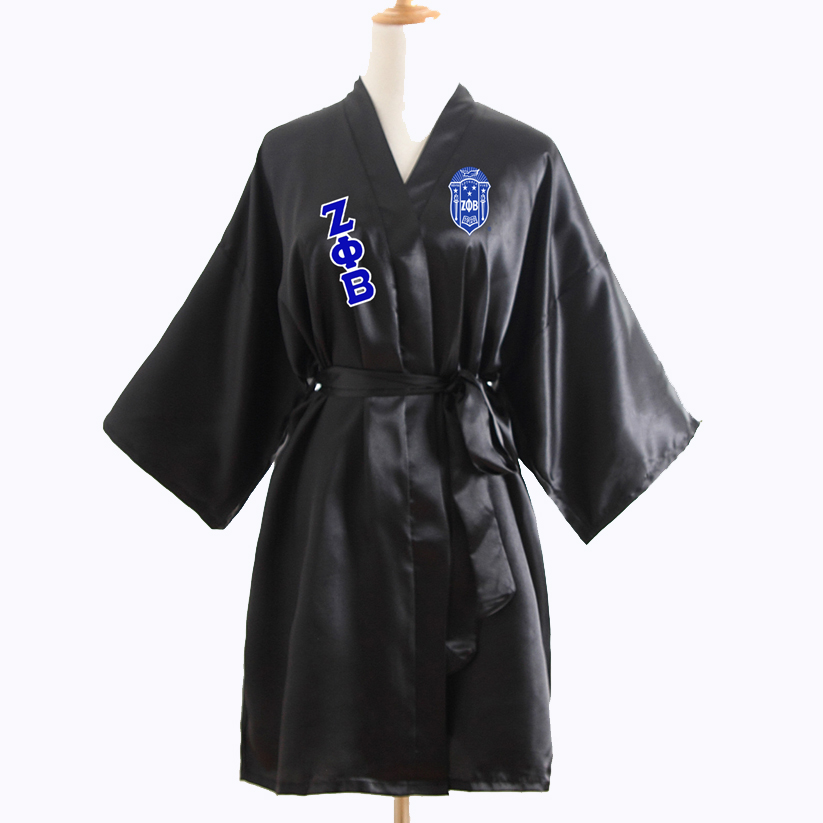 Sorority Fraternity Loose Silk Bathrobe Lace Satin... – Grandado