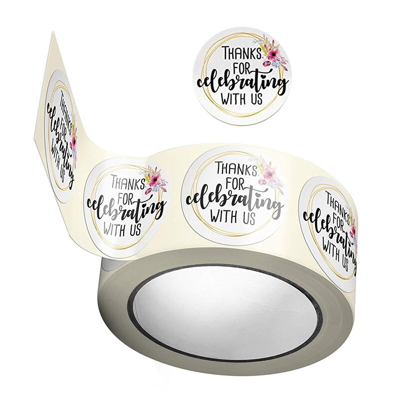 500pcs/roll Kraft round thank you Stickers seal labels stickers Package sticker