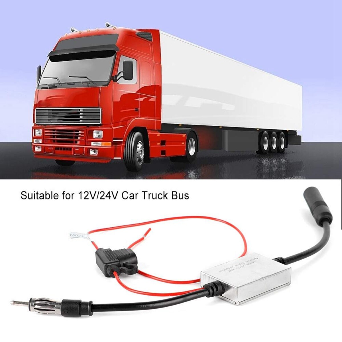 Antenna Amplifier Car FM Radio Aerial Antenna Signal Reception Amplifiers Booster Antenna Radio Amplifier With Adhesive