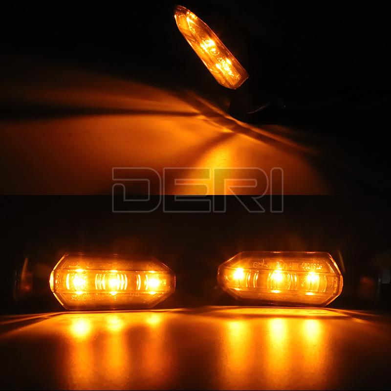Mini luz LED intermitente para motocicleta, lámpara ámbar de 12V, 2 piezas