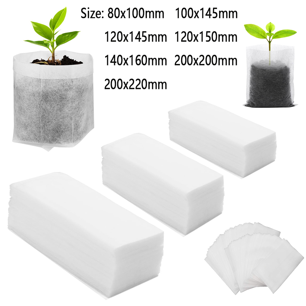 25/50/100 Stuks Verschillende Maten Niet-geweven Zaailing Zak Potten Milieuvriendelijke Beluchting Planten Kwekerij Tas plant Groeien Stof Pouch