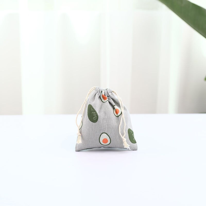 Koord Tassen Mooie Vruchten Gedrukt Harajuku Eenvoudige Canvas Kleurrijke Pouches Mode Vrije Tijd Vrouwelijke Tas: 1avocado