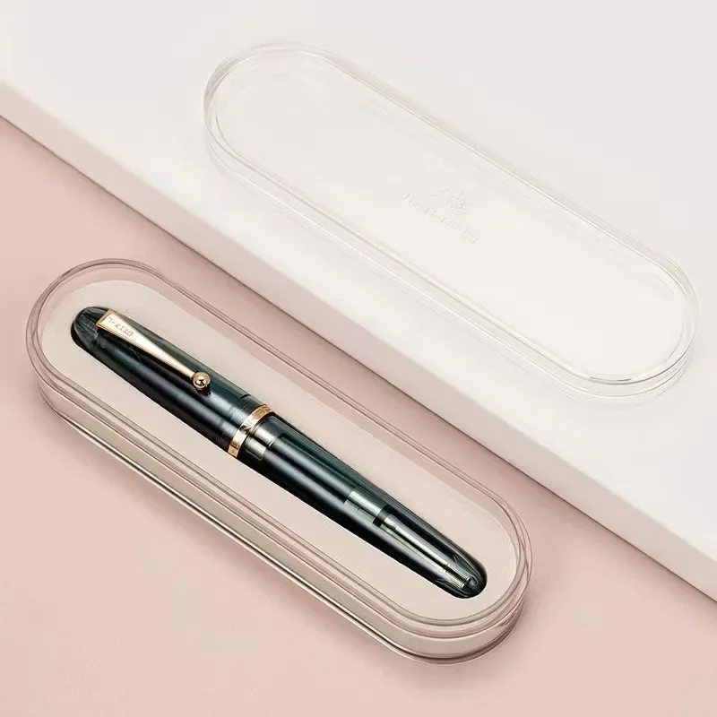JinHao 9019 stylo plume acrylique Transparent stylo rotatif 40MM plume papeterie bureau fournitures scolaires convertisseur d'encre haute capacité