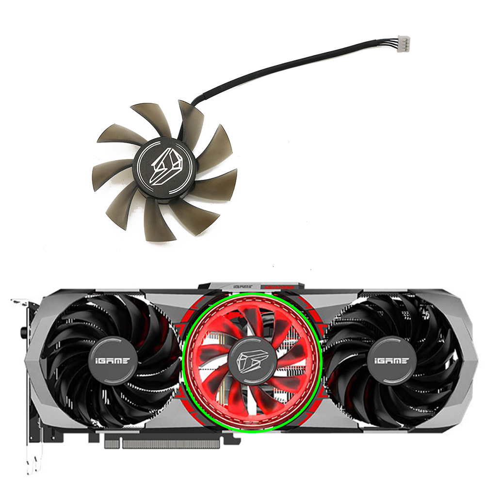 PVA080E12R Cooling Fan 90mm For Colorful iGame GeForce RTX 3060 3070 3090 Advanced RTX 3080 Ti RTX3090 kudan RTX3070 Ti Fans: Brown