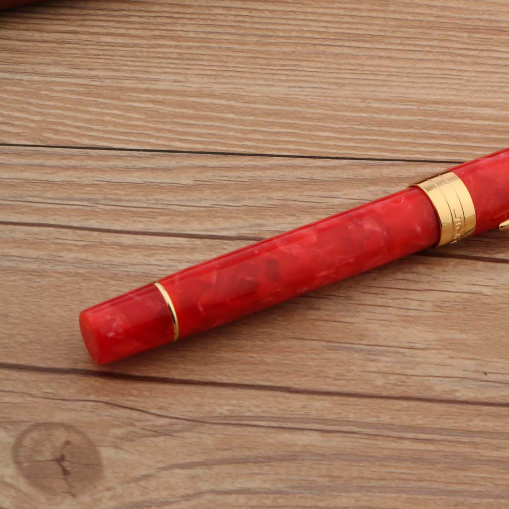 Jinhao 100 Acryl Brunnen Stift pfeil kirsche verrotten Dreh Elegante Unterschrift Goldene tinte stifte Schreibwaren Büro Liefert