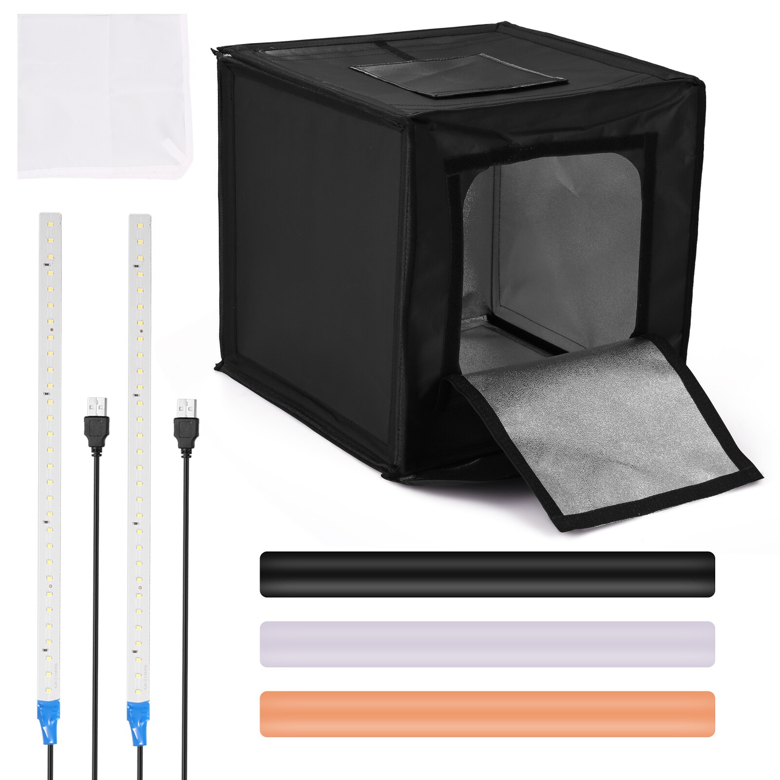 Multifunctionele 0.4M Led Light Soft Box Set Draagbare Foto Verlichting Modifier Fotografie Accessoire Softbox Met Achtergronden
