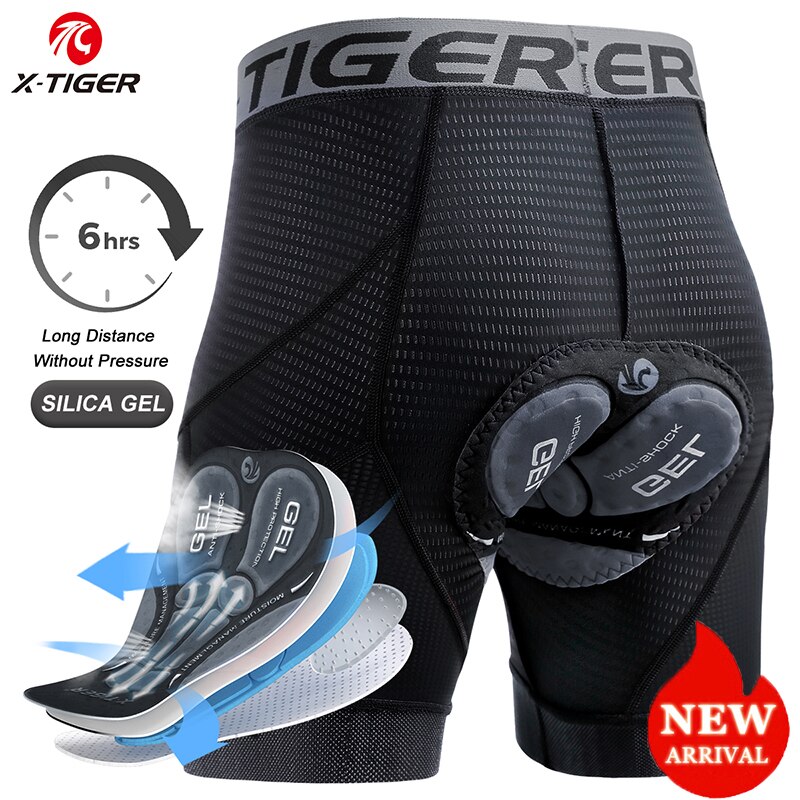 Pantalones cortos de ciclismo para X-TIGER, ropa interior de malla transpirable con almohadilla de Gel a prueba de golpes, para bicicleta de montaña, triangulación de envíos: XXL / Gris