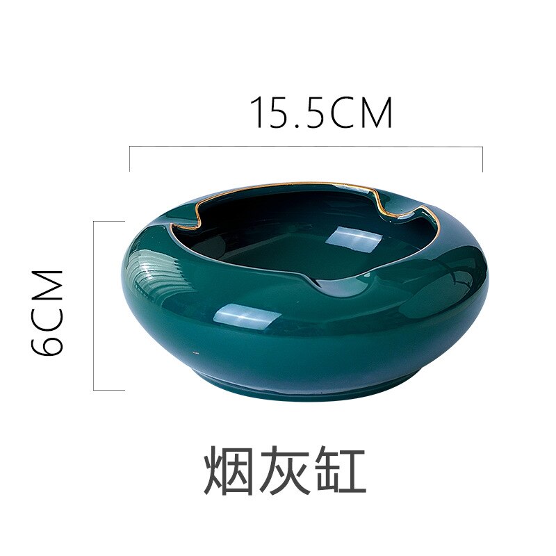 1pcs Ceramic Plate Dinner Set Green Kitchen Tableware Plates Flower Shape sauce dish Rice Salad Bowl Cake Dessert Plate: ashtray