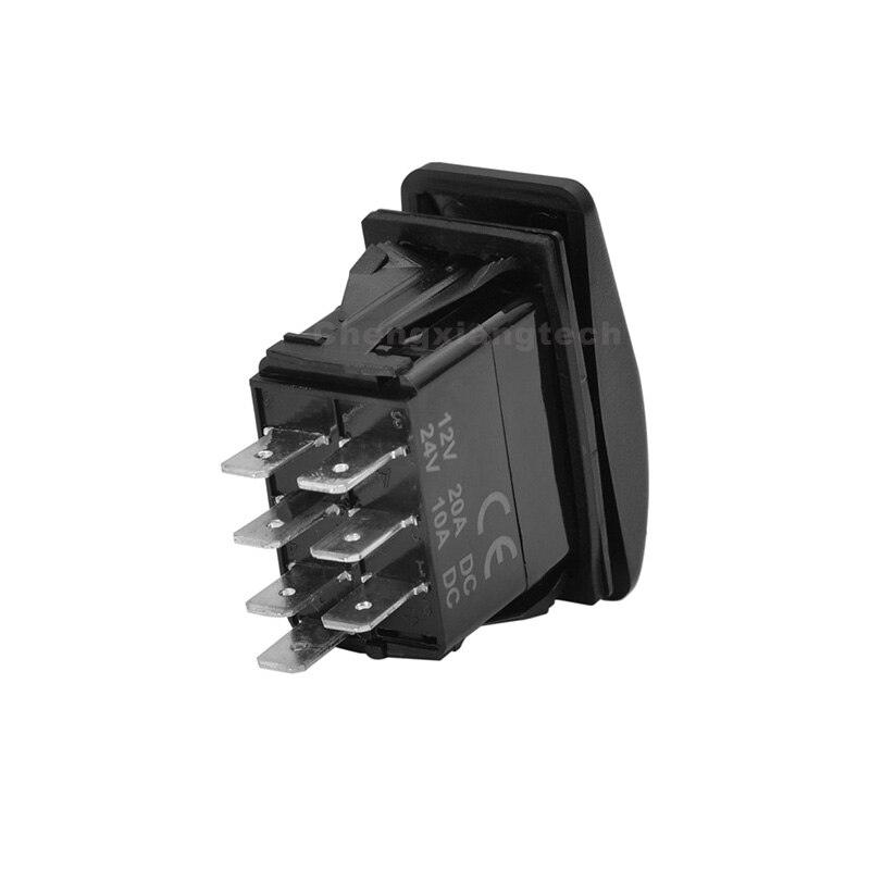 12V (On) Off On Rocker Switch Up Momentary -Windshield Washer Wiper- Waterproof IP68 White Led Light Automatick / Manual Switch