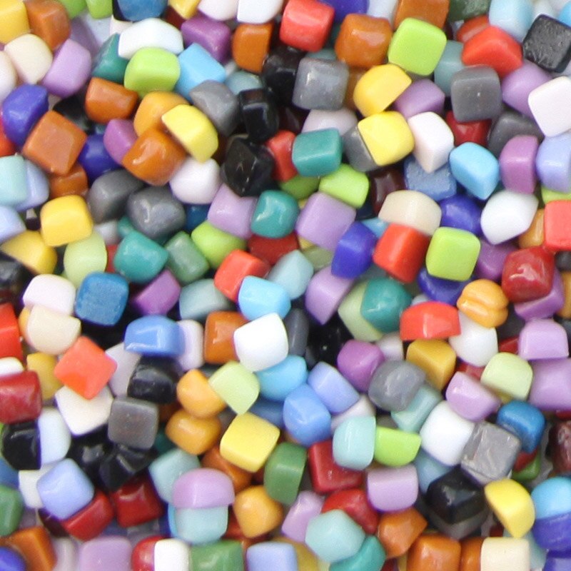 Accessoires de bricolage 100 grammes/620 pièces, Mini forme carrée de 4.8MM, feuilleteries de mosaïque en verre à recycler, matériel artisanal pour passe-temps en mosaïque: ES900