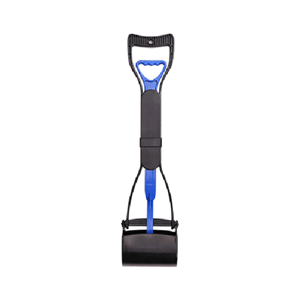 Recogedor de excrementos de perro con mango largo, pala para recoger residuos de mascotas, Herramientas de limpieza al aire libre: Azul / L - 60cm
