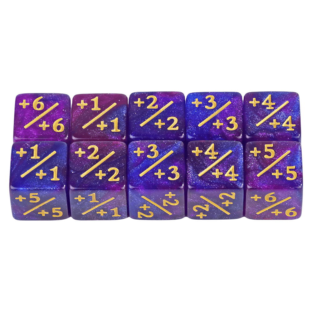 Dados D6 compatibles con accesorios de juego de cartas, dados de fichas, contadores de dados, 10 piezas: Morado