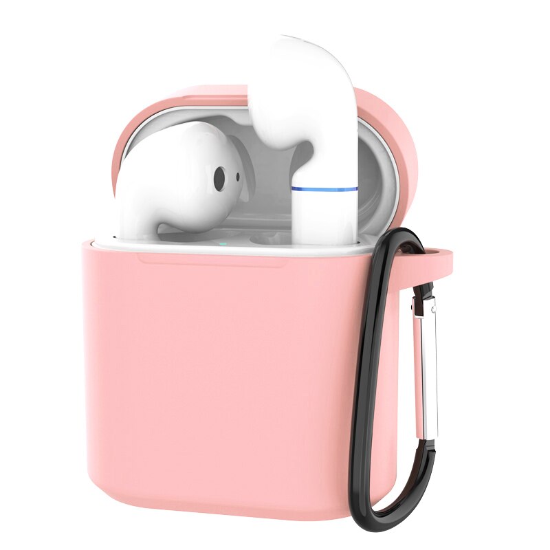 Pokrywa silikonowa etui na słuchawki do Huawei Honor FlyPods Fly Pods Pro futerały ochronne do Freebuds 2 Pro karabińczyk metalowy haczyk: Pink With  Hook