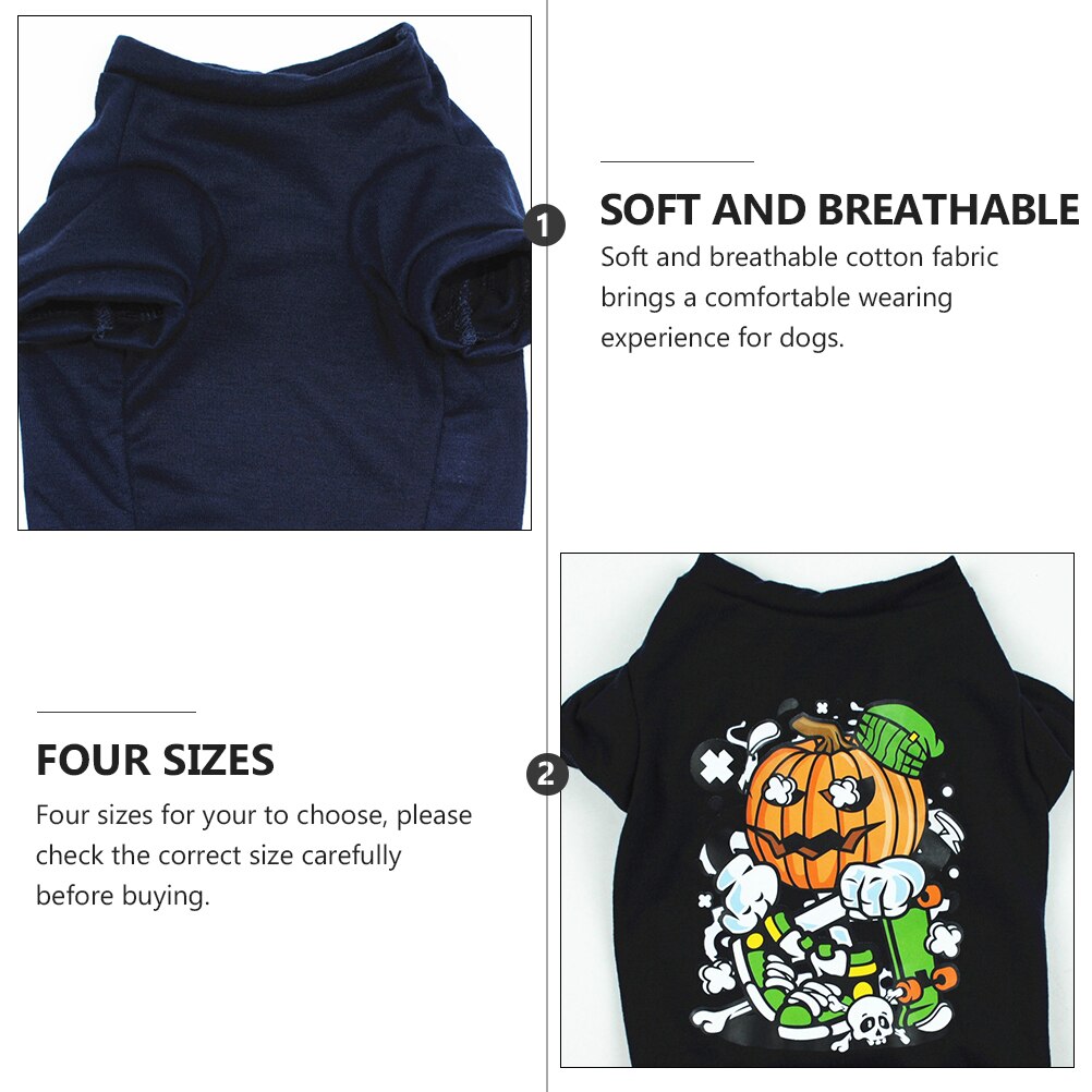 1pc roliga bekväma t-shrit hundkläder i mjuk bomull (l, mörkblå)