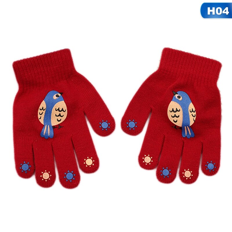 Søde børn handsker enhjørning vinter varme handsker vanter juleskole strik fuld finger børn handsker tegneserie: H04