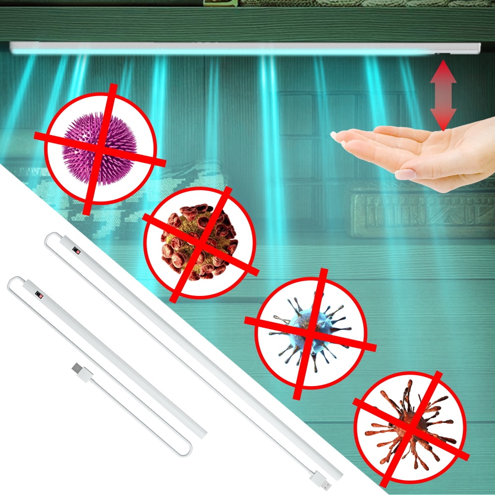 USB 5V Germicidal UV Light Tube Led Disinfection Ultraviolet Lamp 20/30/40/50CM Smart Switch UVC Ozone Lights Hand Sweep Sensor