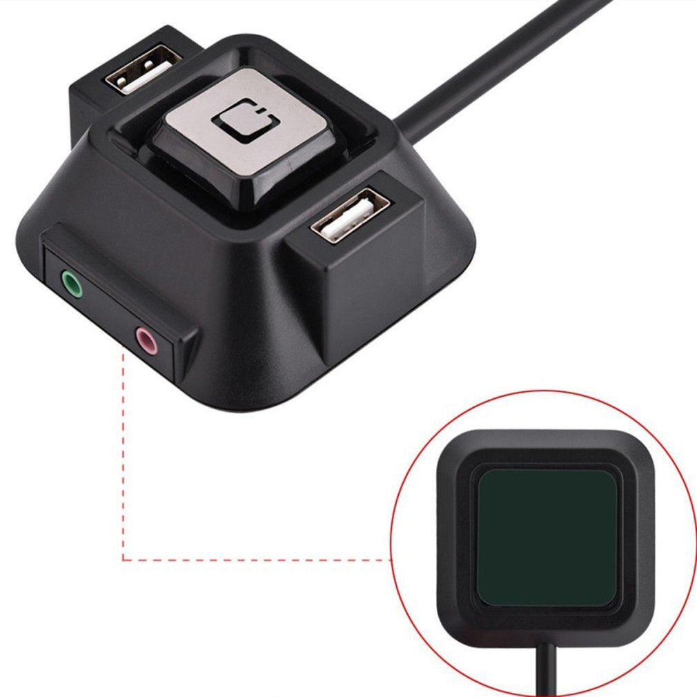 Desktop Computer PC Netzteil Fall auf/off Reset-Taste Schalter Kabel Block Extender mit Dual USB Dual Port audio Jack