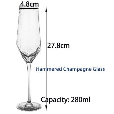glass vinglass hjemme hamret beger rødvinsglass diamant champagne glass vinglass: 280ml