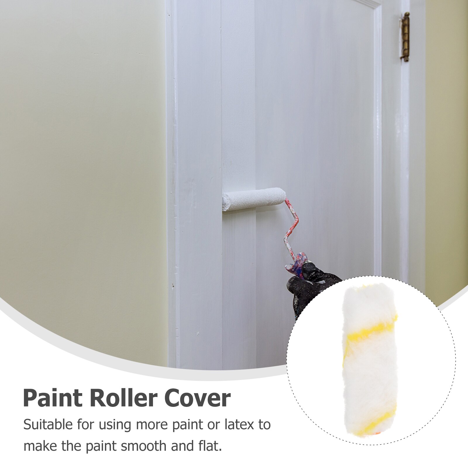 20PCS Paint Roller Cover Mini Rollers Cover Polyester Roller Sleeve Decorators Brush Smooth Tools Handle