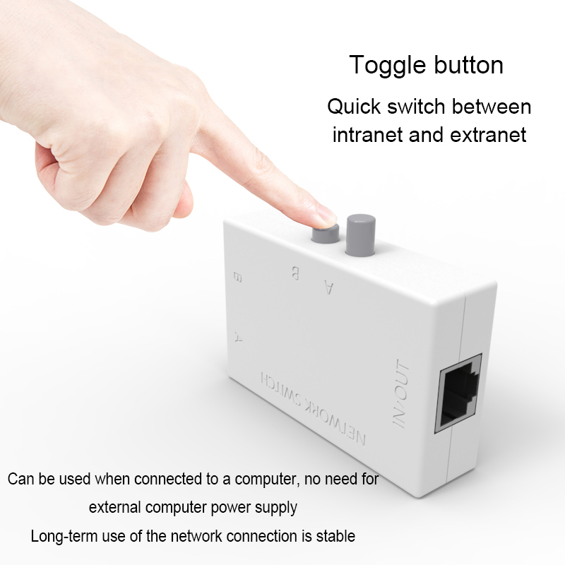 Commutateur de commutation réseau Ethernet RJ45, adaptateur de commutateur de Port bidirectionnel, séparateur de câble Hub pour ordinateur portable, comparateur réseau
