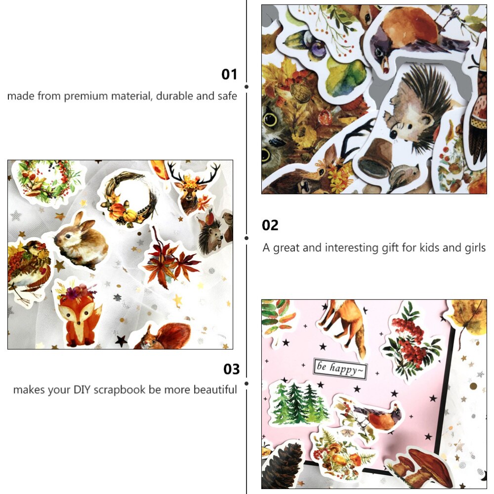 47 stuks zelfklevende mooie papieren stickers graffiti stickerset dierenvorm stickers voor kinderen en volwassenen