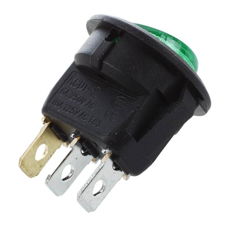 10 Pcs 2 Position DPDT 2P2T Panel Mount Mini Slide Switch &amp; 5 Pcs 3 Pin SPST Green Neon Light On/Off Round Rocker Switch
