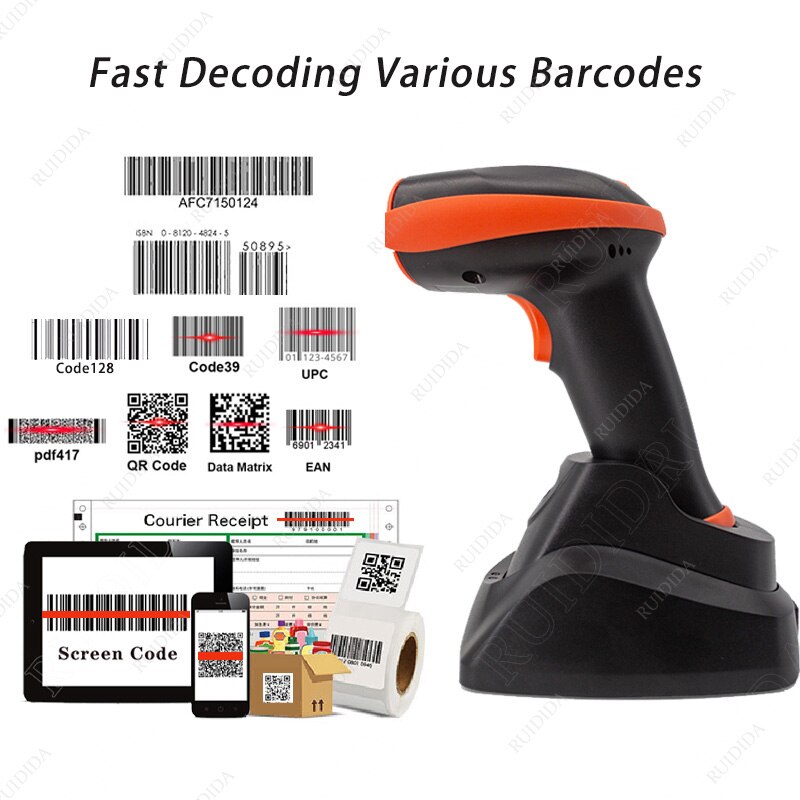 Bluetooth Barcode Scanner 2D Drahtlose Bar code Scanner 2d QR Code Reader Verdrahtete Handheld Reader PDF417 für IOS Android Telefon PC
