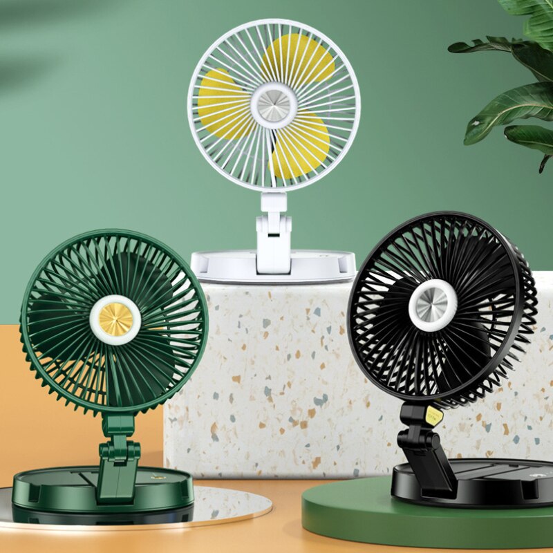 Portable Cooling Desktop Fan 3 Speed Personal Adjustable Folding Desktop Fan With Table Lamp For Office Household Traveling