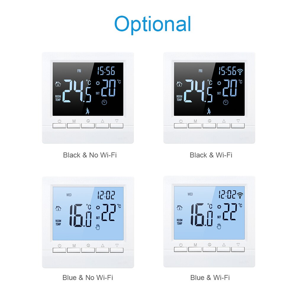 Smart Thermostat Digital Temperature Controller LCD Display Week Programmable Electric Floor Heating Thermostat for Home School