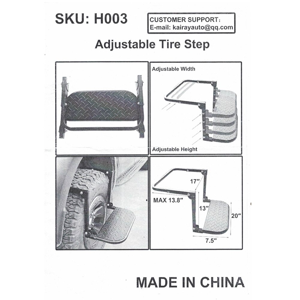 Universal Tire Step Protable Folding SUV MPV Car Stairs Tyre Mount Steps Ladder FOR Vehicle Roof Racks Bike Luggage Car Travel