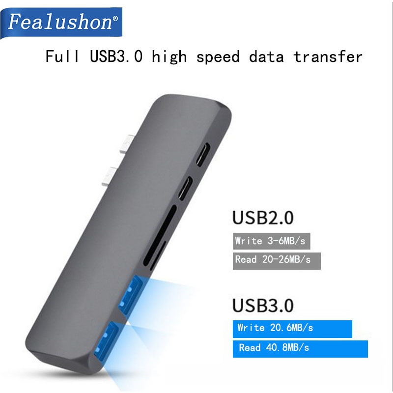 Fealushon Docking Station Type C Plug HDMI USB Power Hub for Laptop Macbook Pro HP DELL Surface Lenovo Samsung Dock