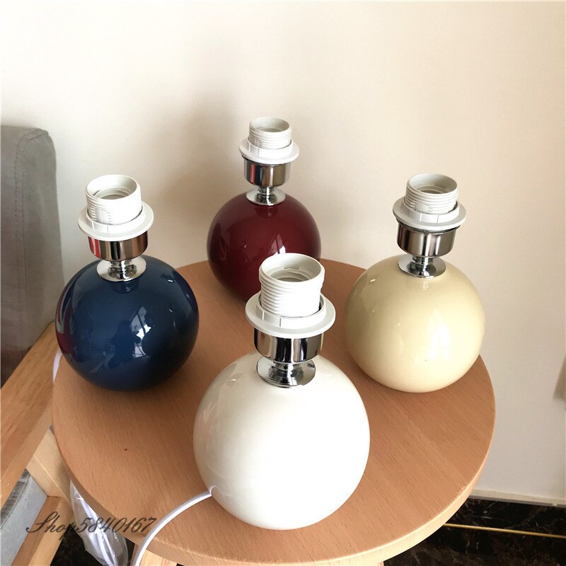 Koreansk plisseret bordlampe ins diy keramiske bordlamper til stuen boligindretning sød lampe med trefarvet led pære ved siden af lampen