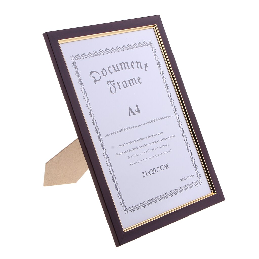 A4 Delicate Houten Display Frame-Gebruikt Voor Diploma, Certificaat, Foto,: wine red