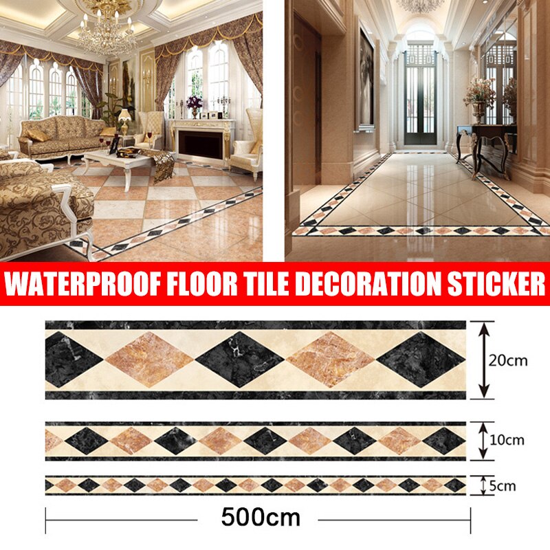 Floor Tiles Decor Stickers Waterproof Floor Tiles Line Stickers DIY Decals Baseboard Wall Sticker