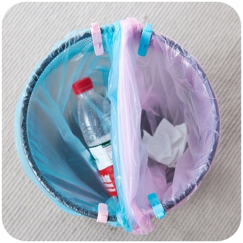6 Stks/set Praktische Thuis Organisator Clip/Afval Bin Bag Vuilnisbak Klem/Vuilniszakken Antislip Clip Trash kan Opwaaiveer