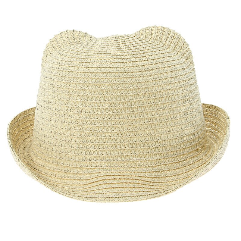 Sombrero para el sol para niños y niñas, sombrero de paja para bebés y niños, sombrero para la playa con orejas de Panamá, bonito, primavera y verano