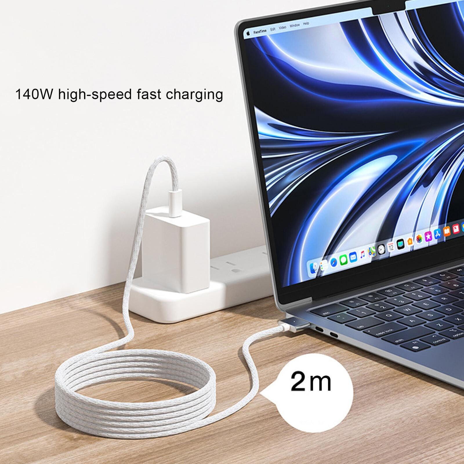 USB Type C naar Magnetische Magsafe 3 Generatie Kabel Oplader Adapter Voor MacBook Pro Air 14 16 M2 140 W Snelle Oplaadkabel Koord 2 m