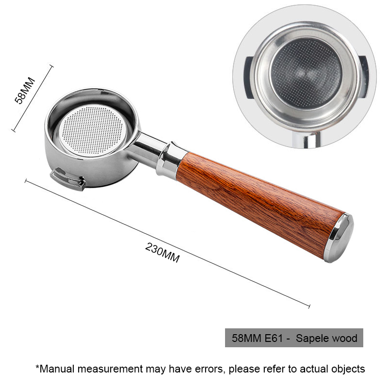 58mm Bottomless Coffee Portafilter for E61 Grouphead Espresso Machines Two-Ear Coffee Handle with Filter Basket Barista Tools: Blue