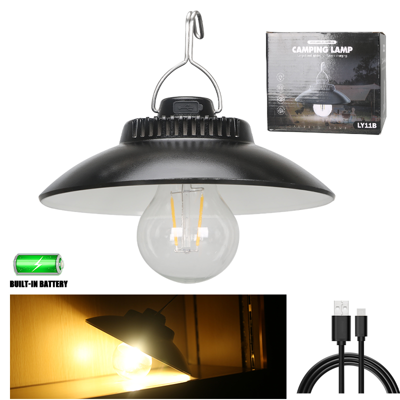 Usb-uppladdningsbara led-campinglampor 2 lägen utomhus vattentäta hängande tältlyktor nödljus för fiske grill: 9w